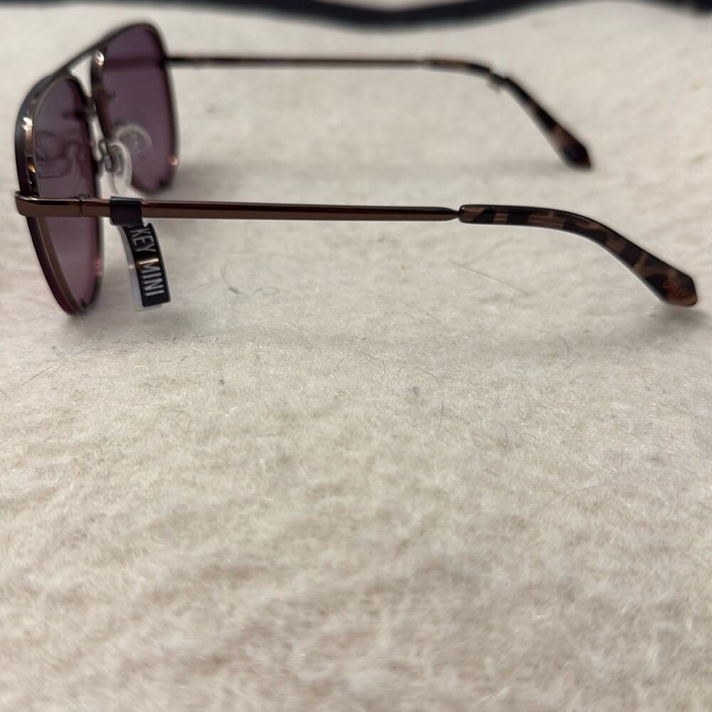 Quay Australia High Key Mini Rimless Pink Brown Sunglasses - Picture 6 of 8